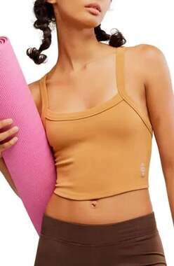 Free People Movement All Clear Ribbed Crop Camisole Tank Small